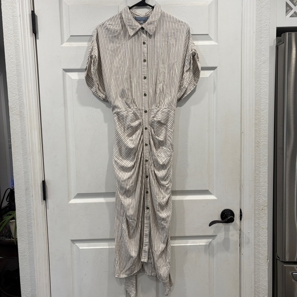 Antonio Melani Striped Collar Button Front Shirt Dress Size 12 - Picture 1 of 8